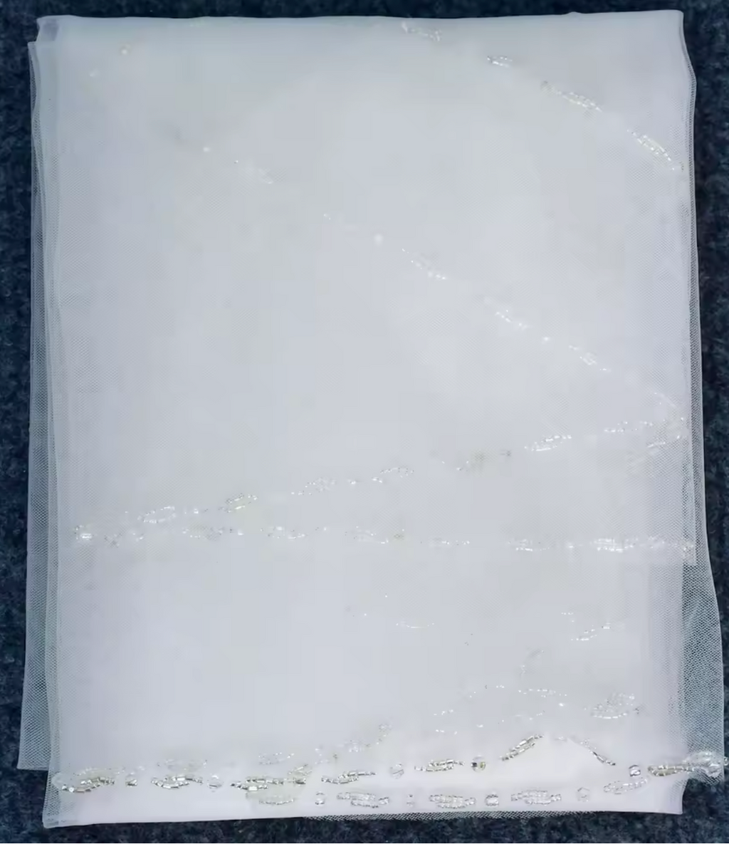 Crystal Lined Cathedral Wedding Veil