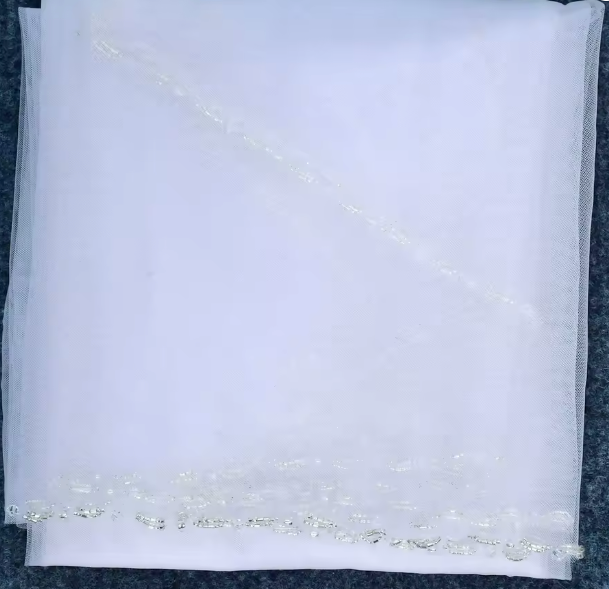 Crystal Lined Cathedral Wedding Veil