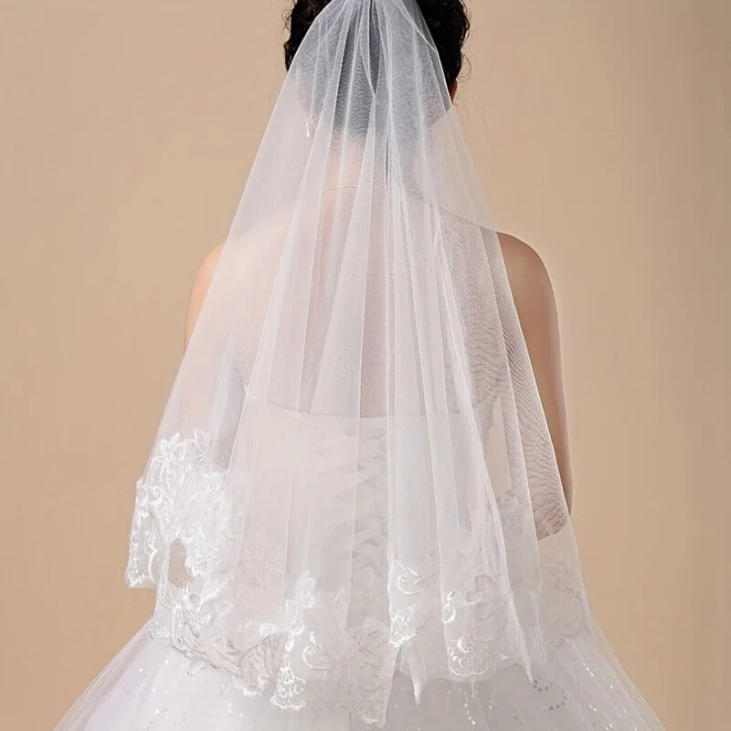 Elegant Lace Tulle Wedding Veil