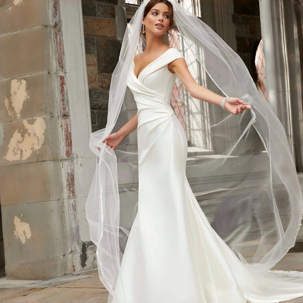 Crystal Lined Cathedral Wedding Veil